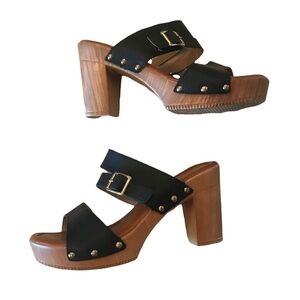 Herstyle Women’s Black Strappy Buckle Sandals Size 6
